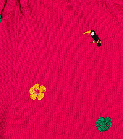 Embroidered cotton shorts
