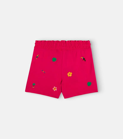 Embroidered cotton shorts