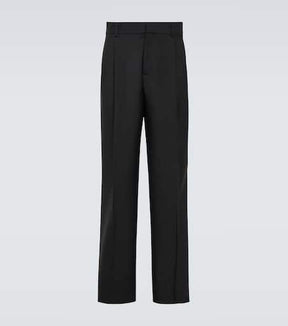 Wool straight pants