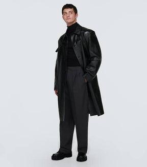 Wool straight pants