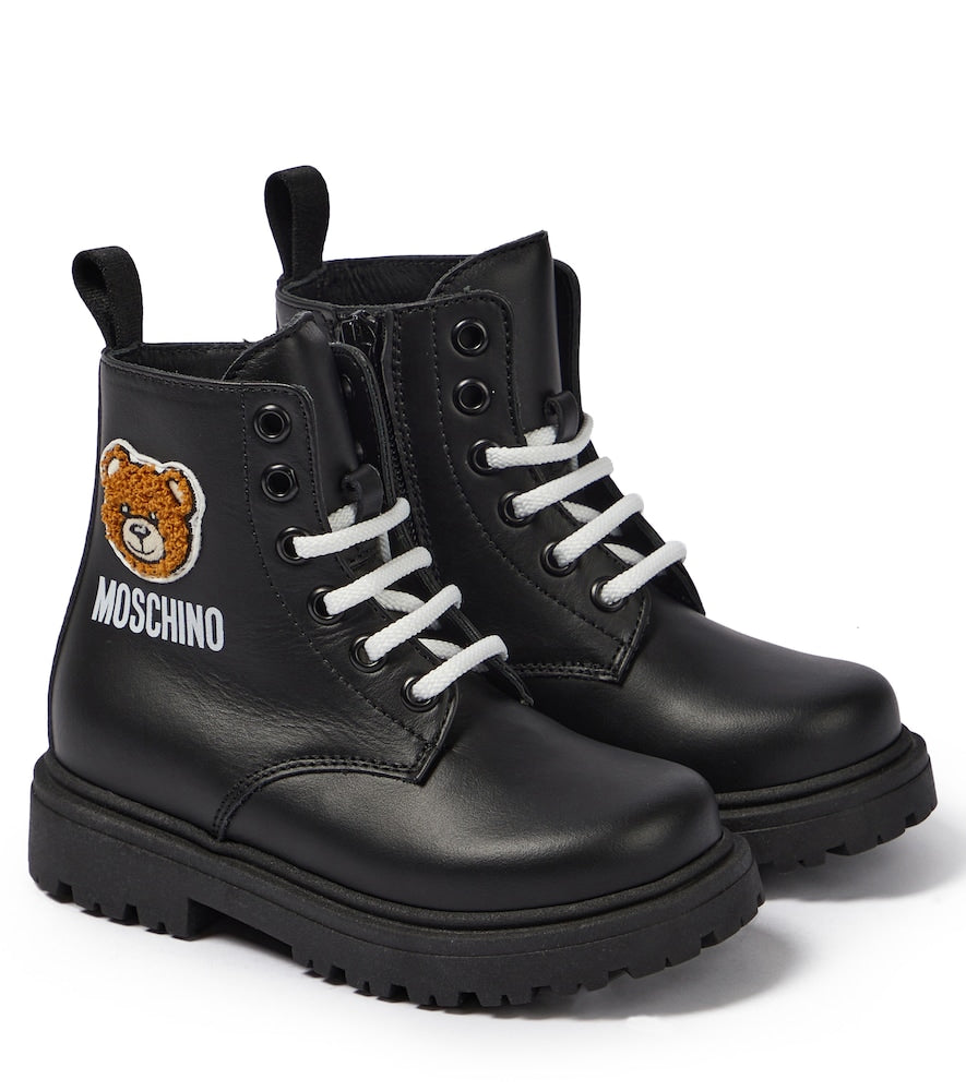 Teddy leather lace-up boots