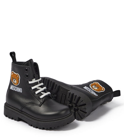 Teddy leather lace-up boots