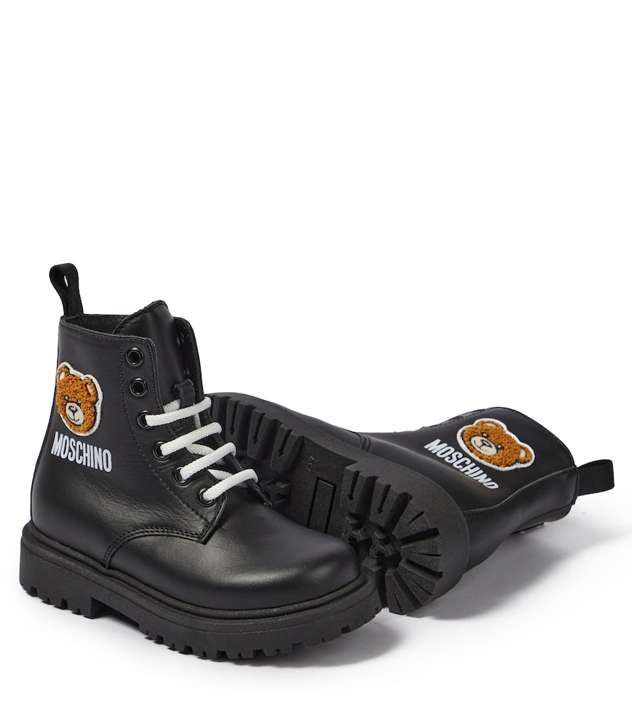 Teddy leather lace-up boots