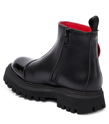 Heart patent leather boots