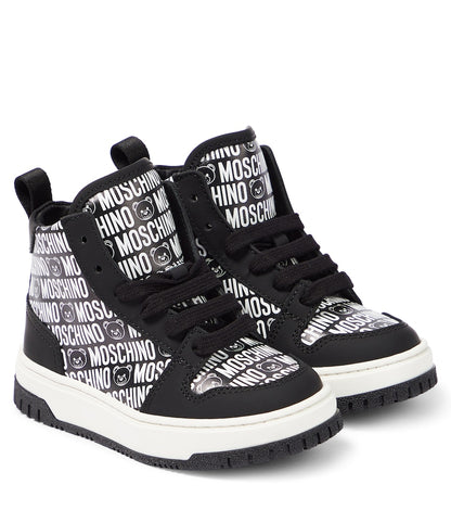 Logo high-top leather sneakers