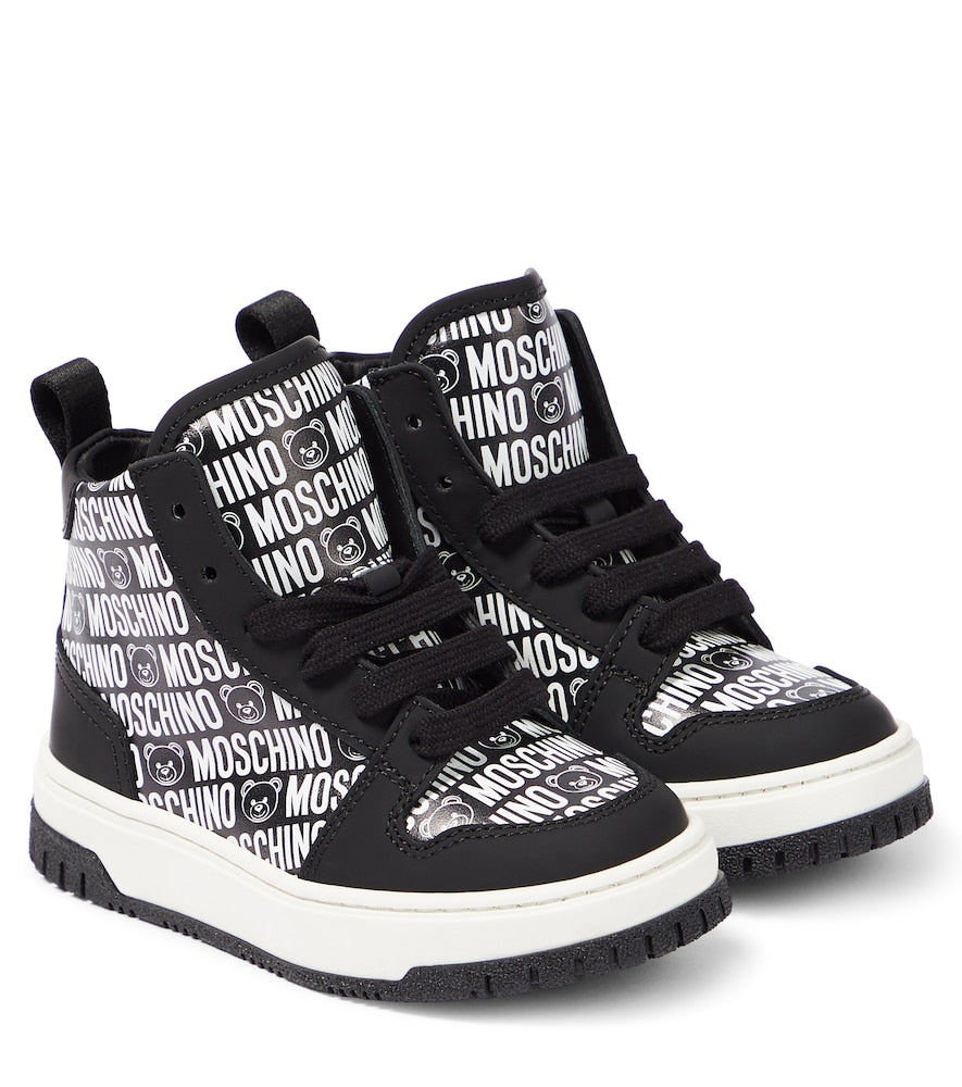 Logo high-top leather sneakers