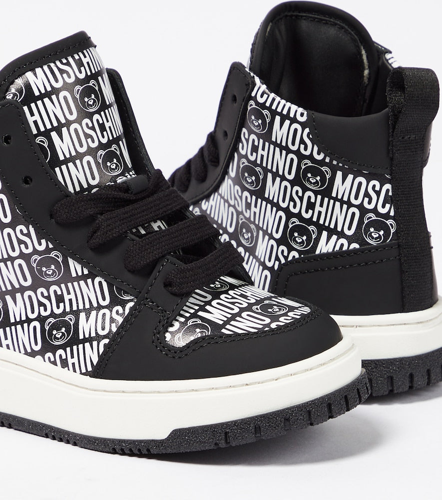 Logo high-top leather sneakers