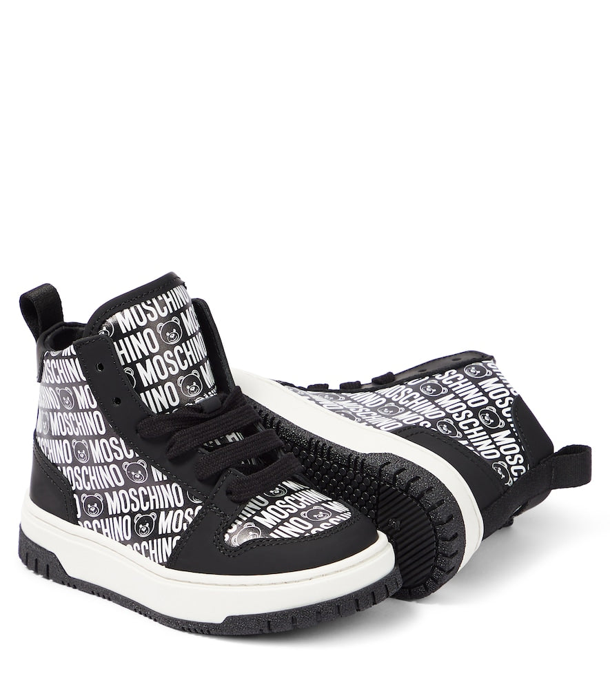 Logo high-top leather sneakers