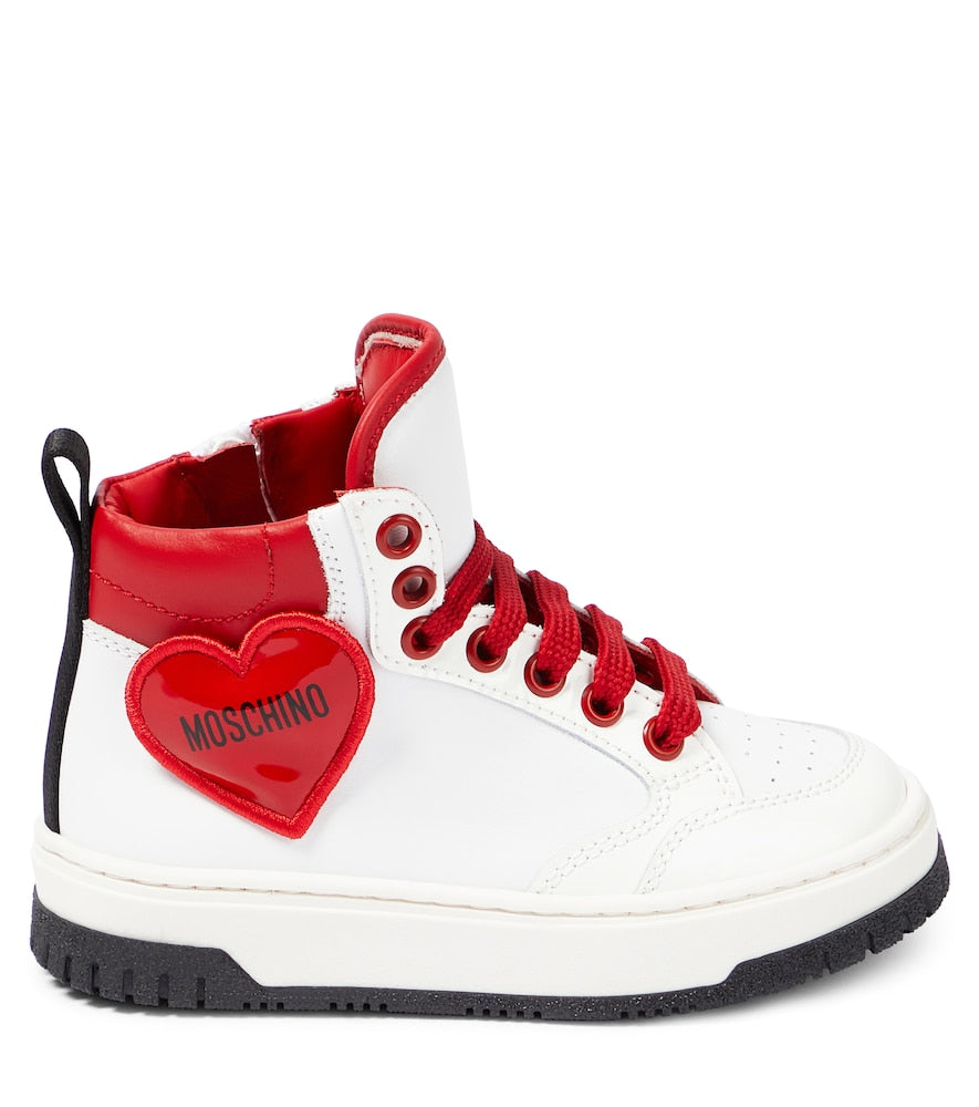 Leather high-top sneakers