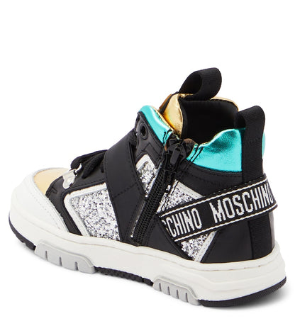 Logo leather high-top sneakers
