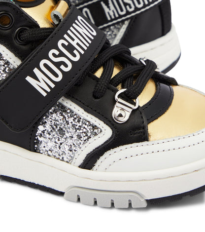 Logo leather high-top sneakers