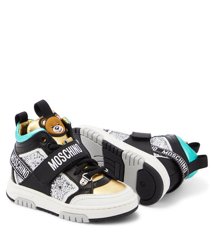 Logo leather high-top sneakers