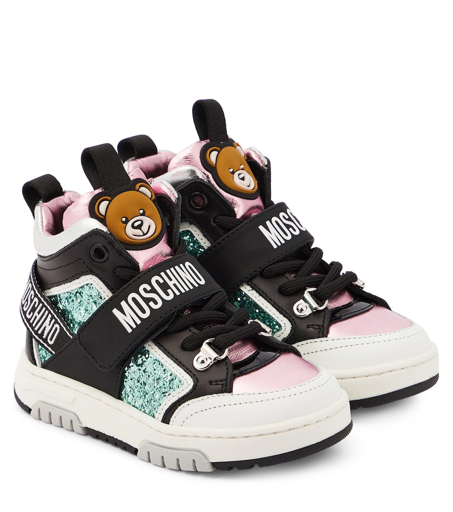 Logo leather high-top sneakers