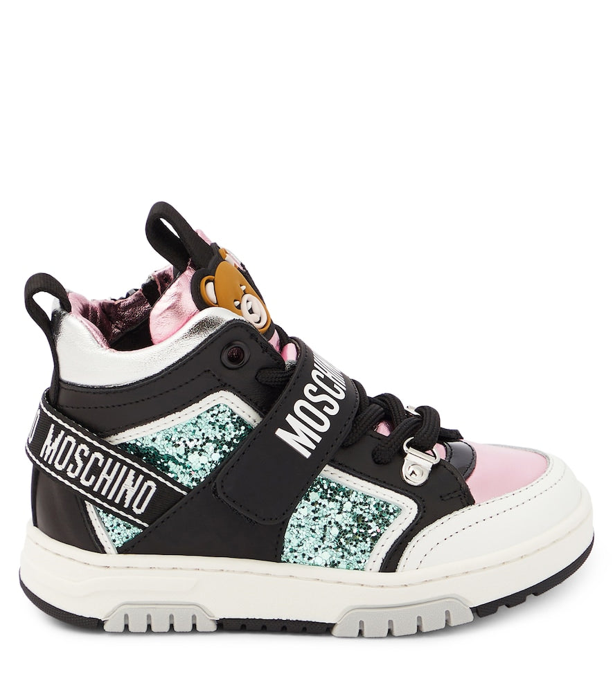 Logo leather high-top sneakers