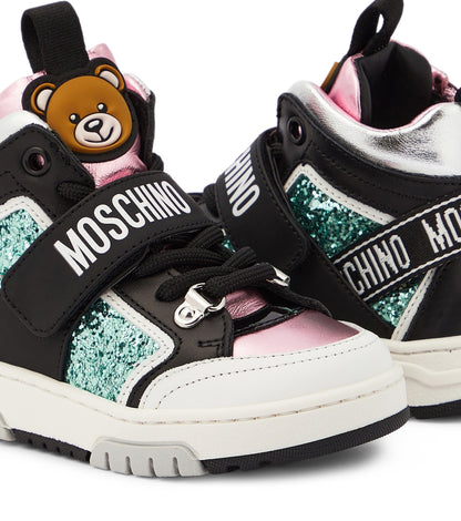 Logo leather high-top sneakers