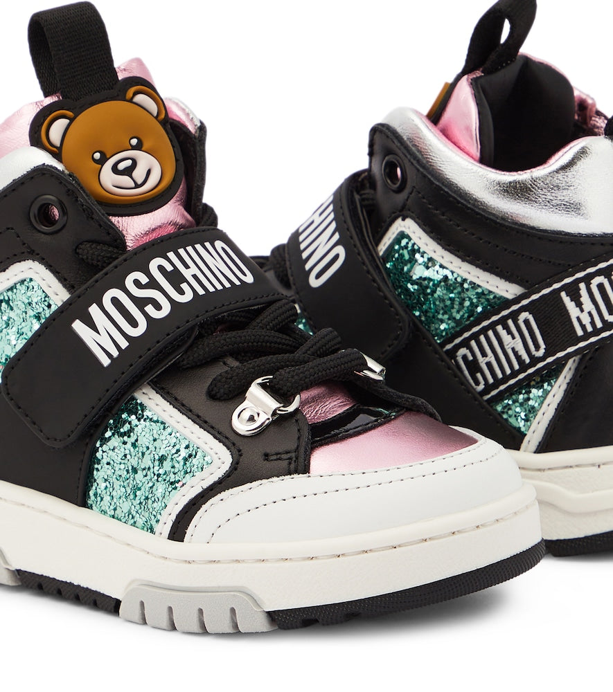 Logo leather high-top sneakers