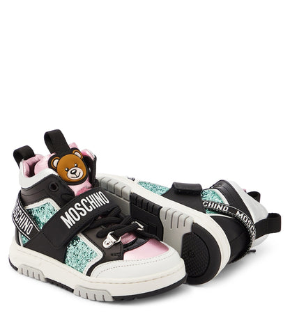 Logo leather high-top sneakers