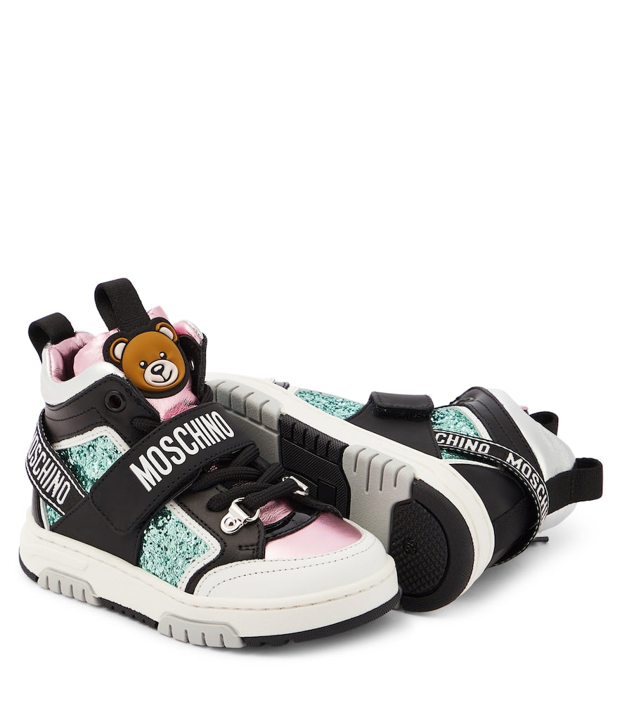 Logo leather high-top sneakers