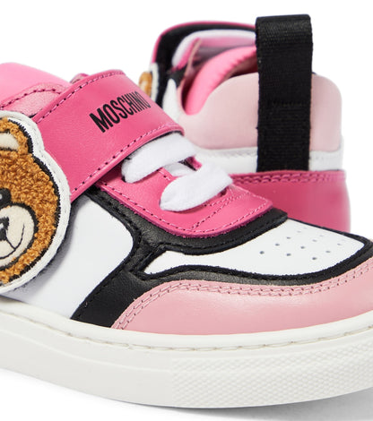 Leather-trimmed sneakers