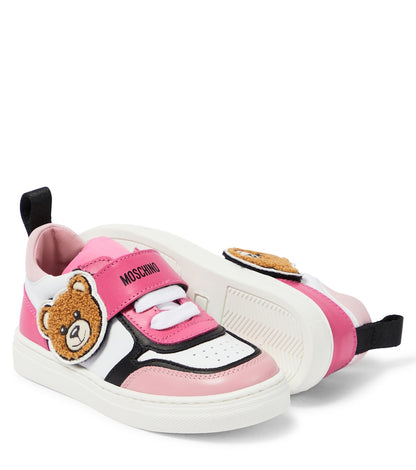 Leather-trimmed sneakers