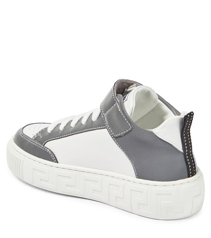 Logo leather high-top sneakers