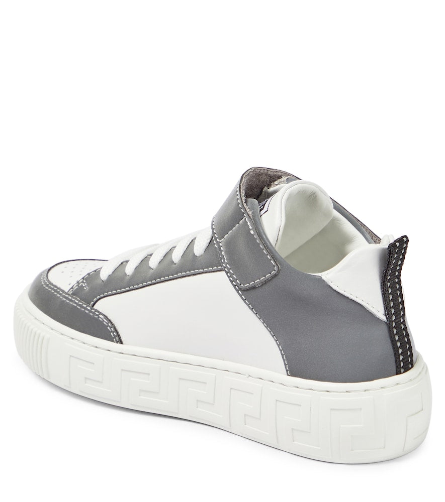 Logo leather high-top sneakers