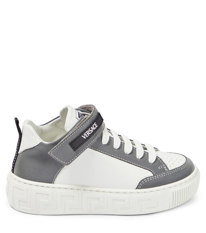 Logo leather high-top sneakers