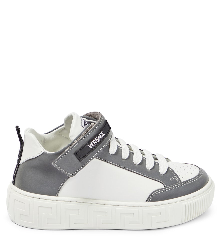 Logo leather high-top sneakers