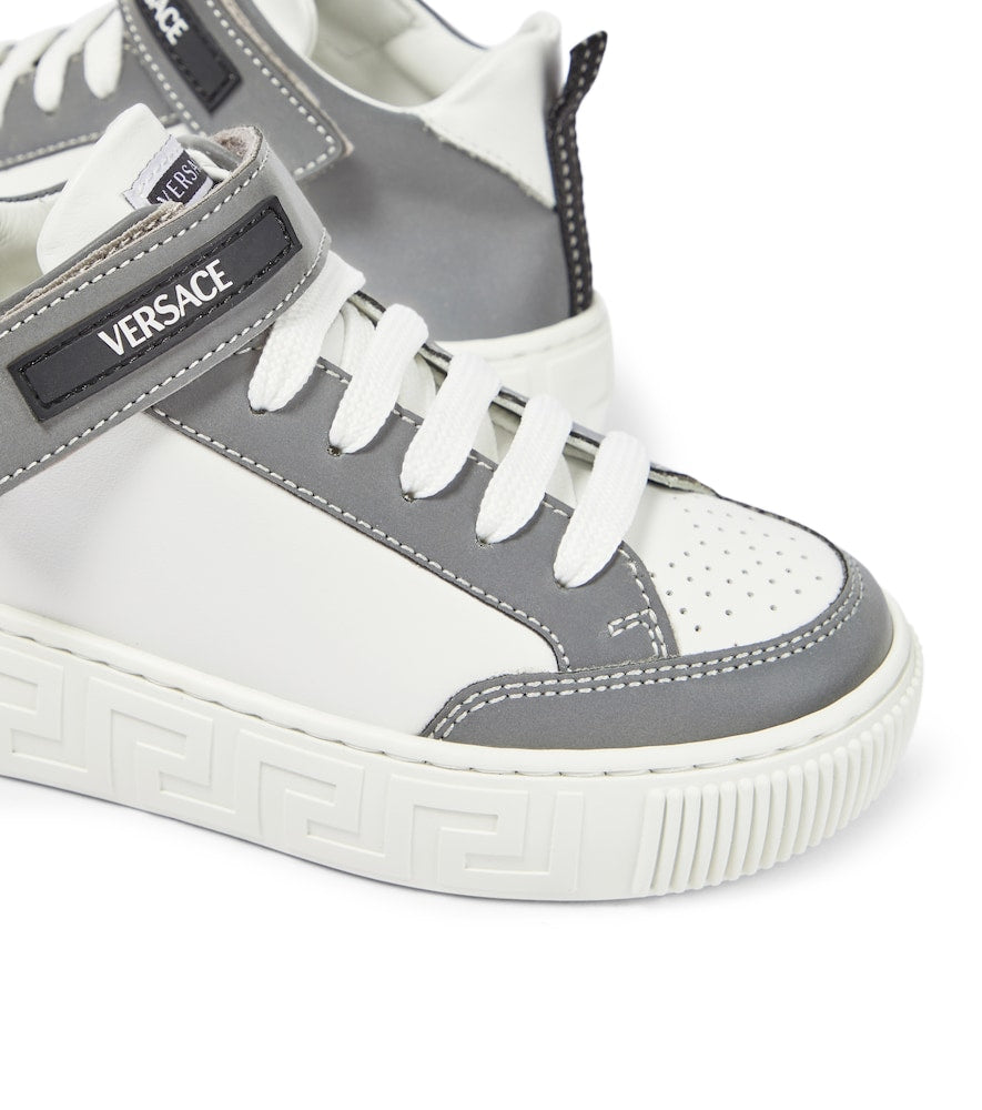 Logo leather high-top sneakers