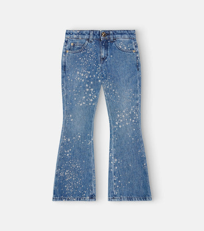 Printed flared jeans