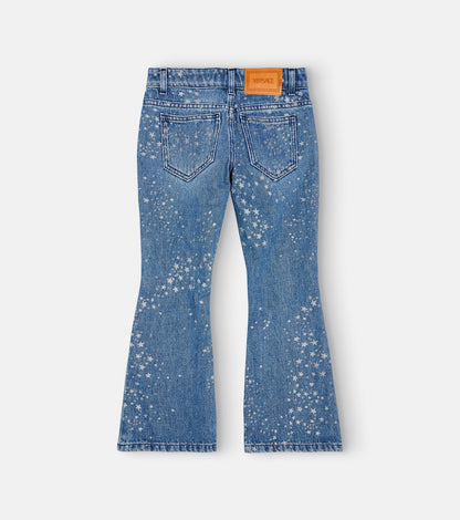 Printed flared jeans