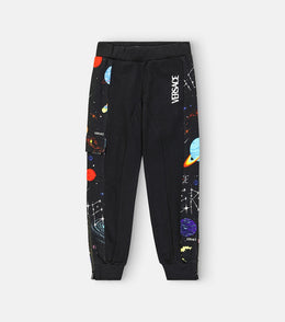 Printed cotton jersey sweatpants