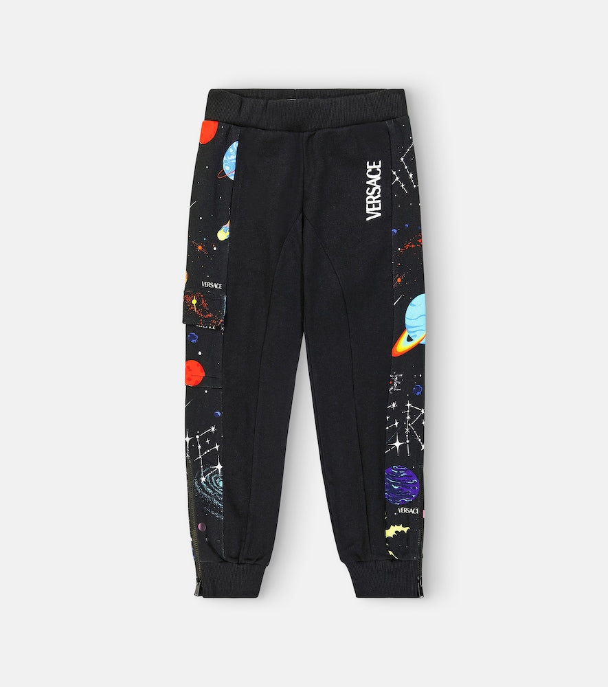 Printed cotton jersey sweatpants
