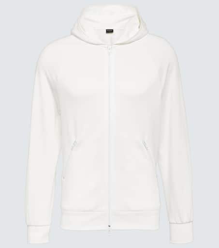 Logo hooded technical jacket