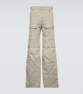Hybrid flared cotton cargo pants
