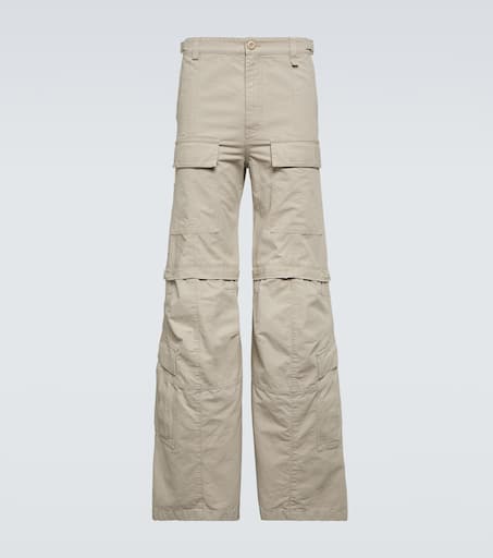 Hybrid flared cotton cargo pants