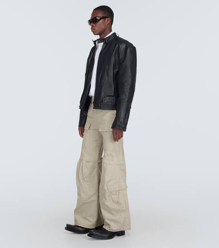 Hybrid flared cotton cargo pants
