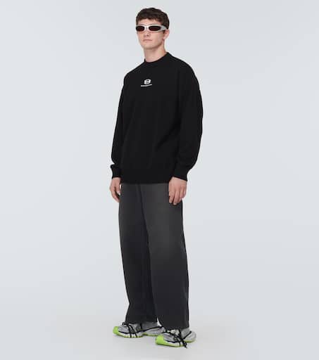 Logo cashmere and wool sweater