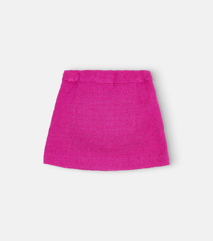 Wool-blend bouclé skirt