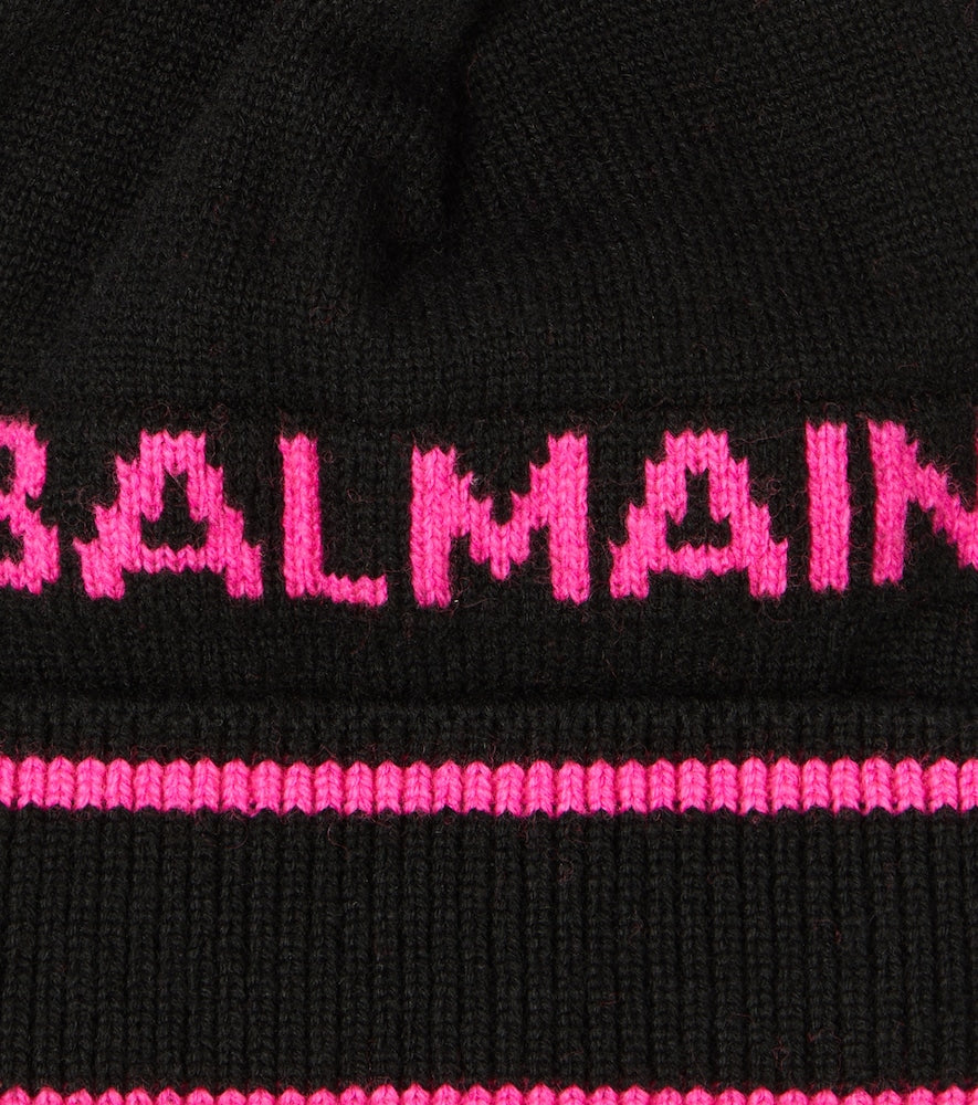 Logo wool cashmere beanie
