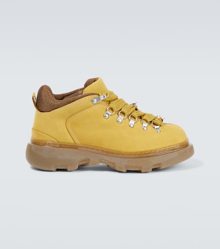 Leather hiking boots