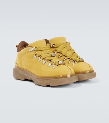 Leather hiking boots