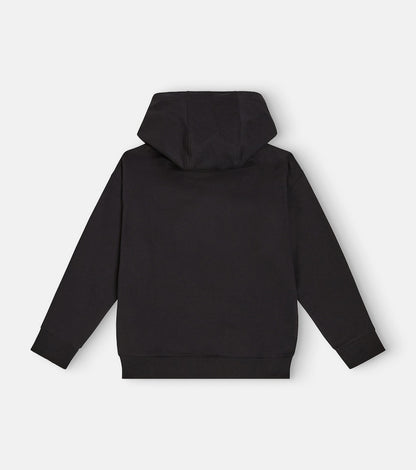 Printed cotton jersey hoodie
