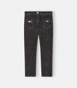 La Medusa embellished straight jeans