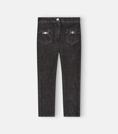 La Medusa embellished straight jeans