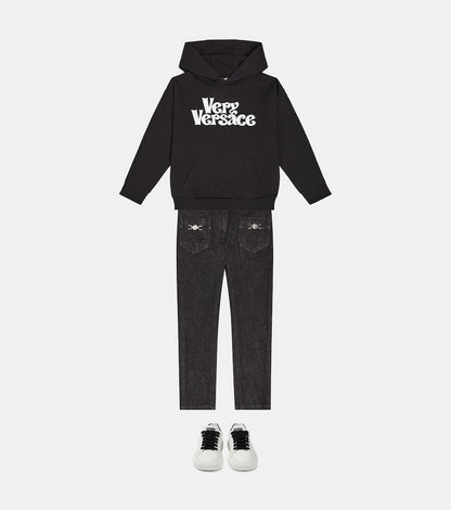La Medusa embellished straight jeans