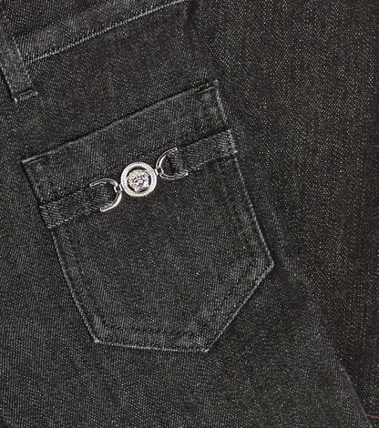 La Medusa embellished straight jeans