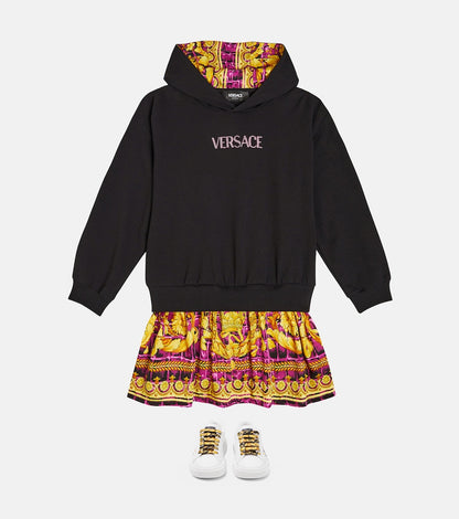 Logo printed cotton-blend dress