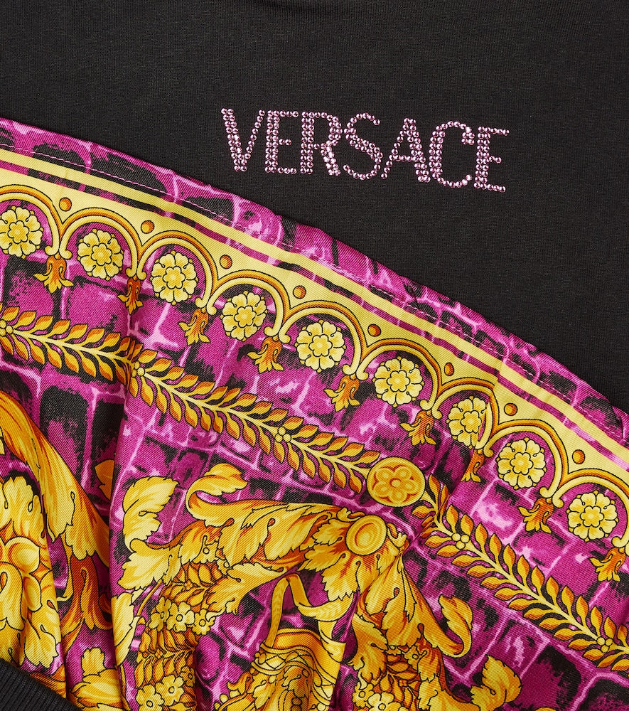 Logo printed cotton-blend dress