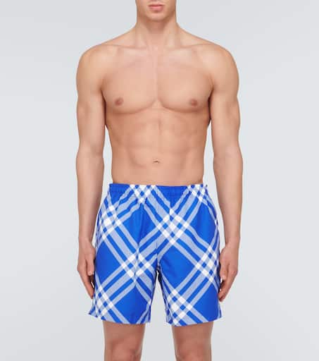 Checked swim shorts